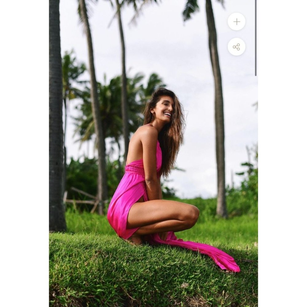 Indah River Pink Sleeveless Tie Back Maxi Dress Women's Size S/M - Picture 6 of 14